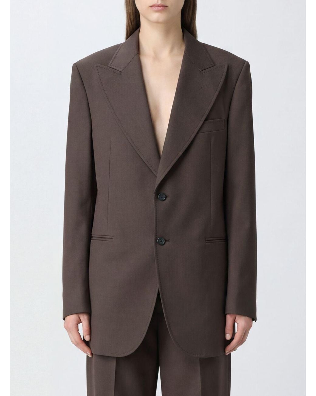 N°21 Gray Single-Breasted Cropped Wool-Blend Blazer With Peak Lapels