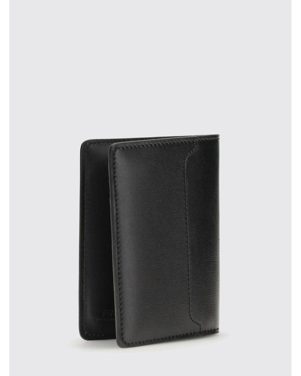 Fendi Black Squared Ff Leather Credit Card Holder for men