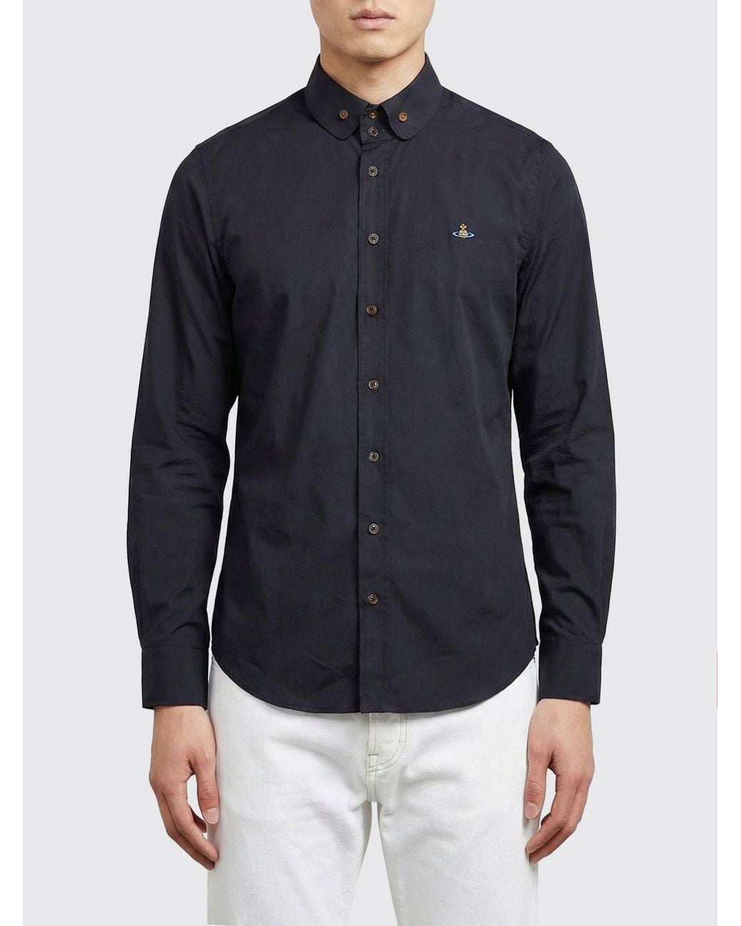 Vivienne Westwood Blue Two Button Krall Cotton Shirt for men