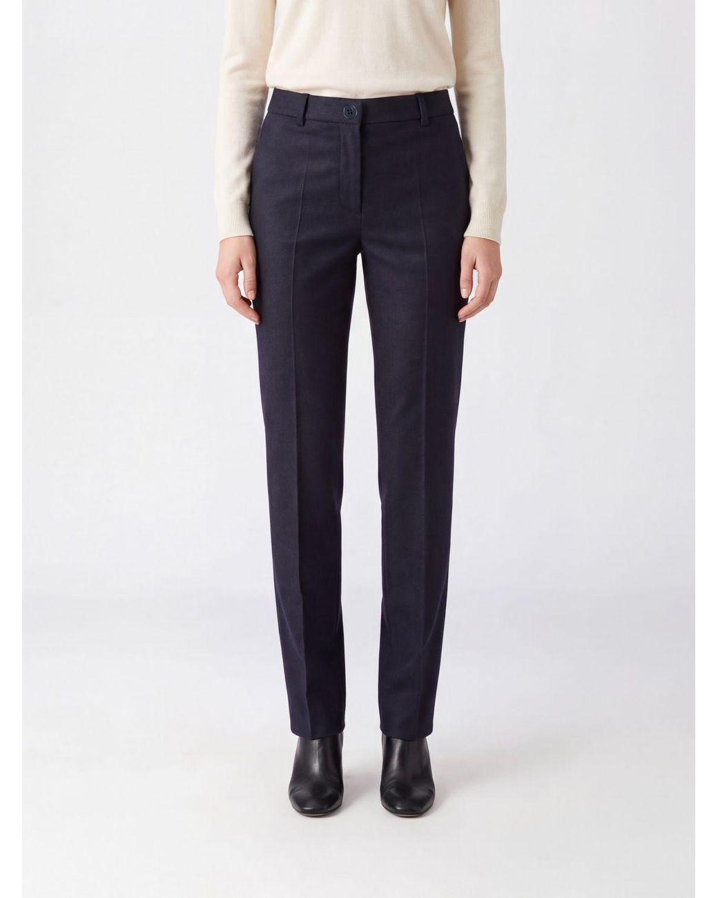 P.A.R.O.S.H. Blue Mid-Rise Skinny Stretch Virgin Wool Trousers P.A.R.O.S.H
