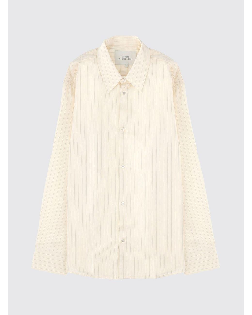 Studio Nicholson White Striped Cotton Shirt for men