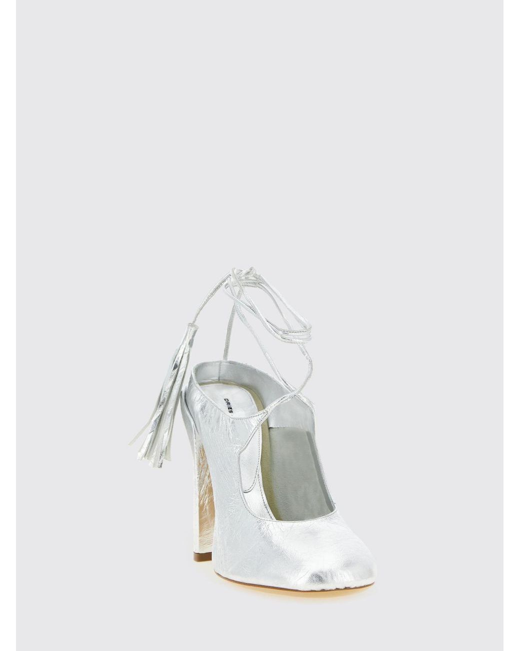 Dries Van Noten White High Heel Shoes