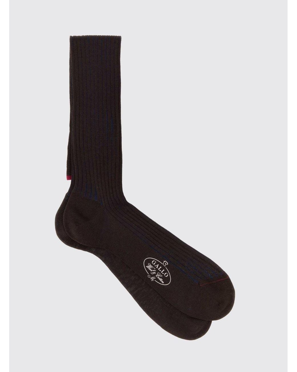 Gallo Black High Ribbed Socks for men
