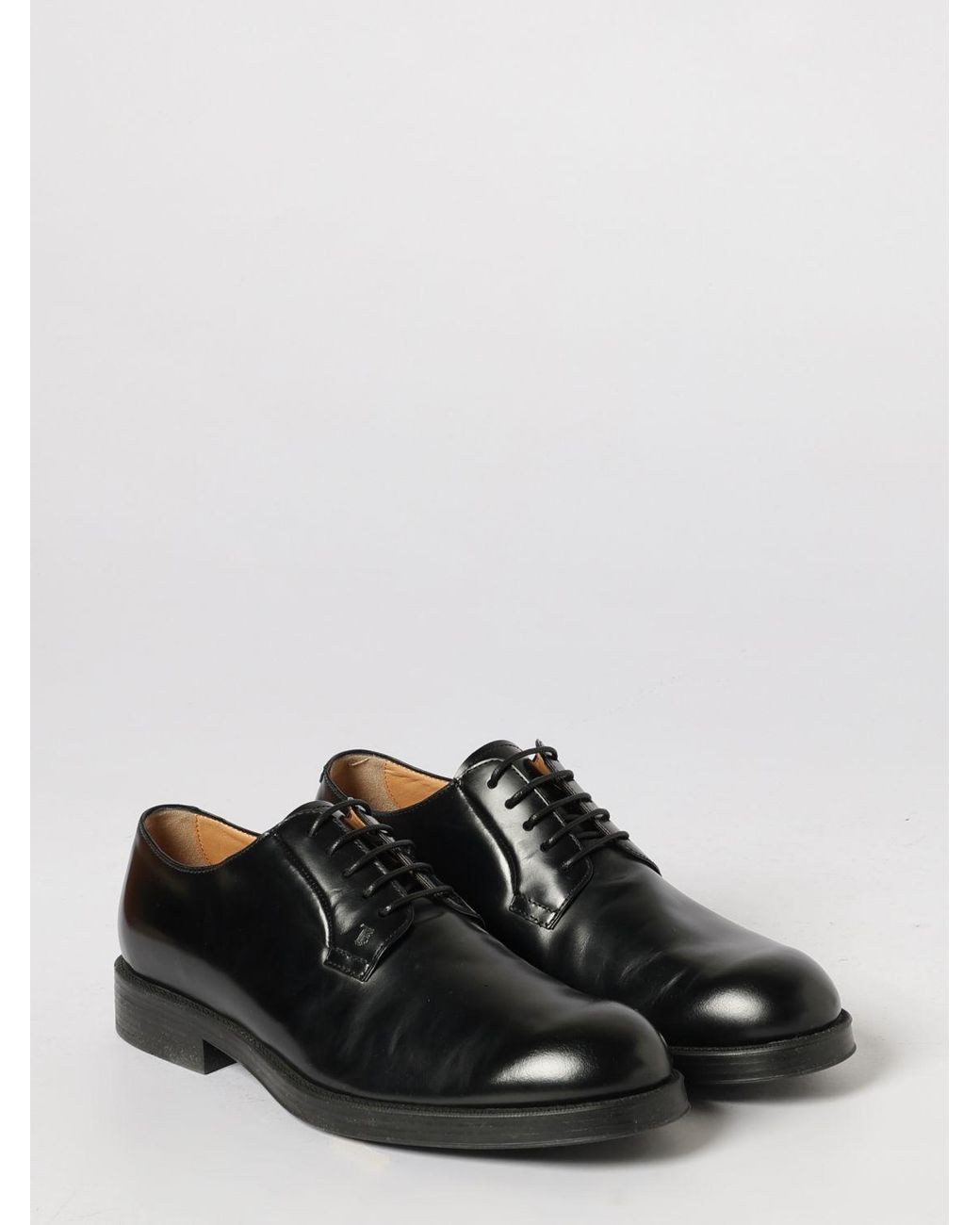 Tod's Black Leather Derby Shoes for men
