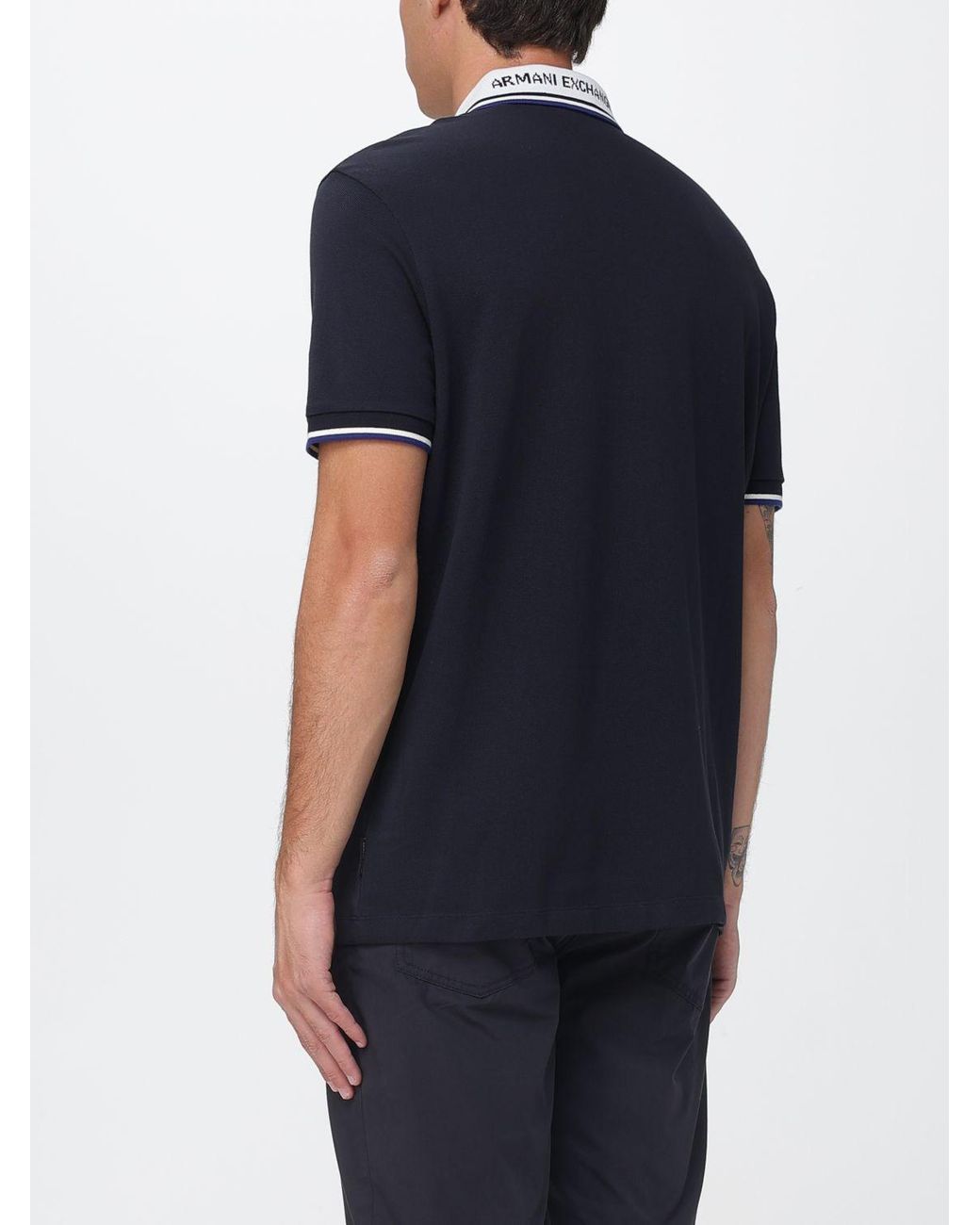 ARMANI EXCHANGE Blue Polo Shirt for men