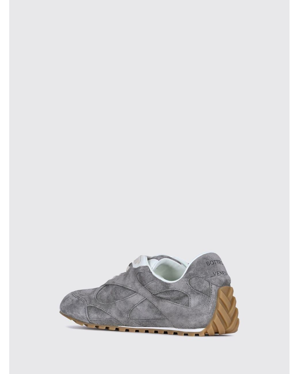 Bottega Veneta White Orbit Flash Suede Sneakers With Notched Sole