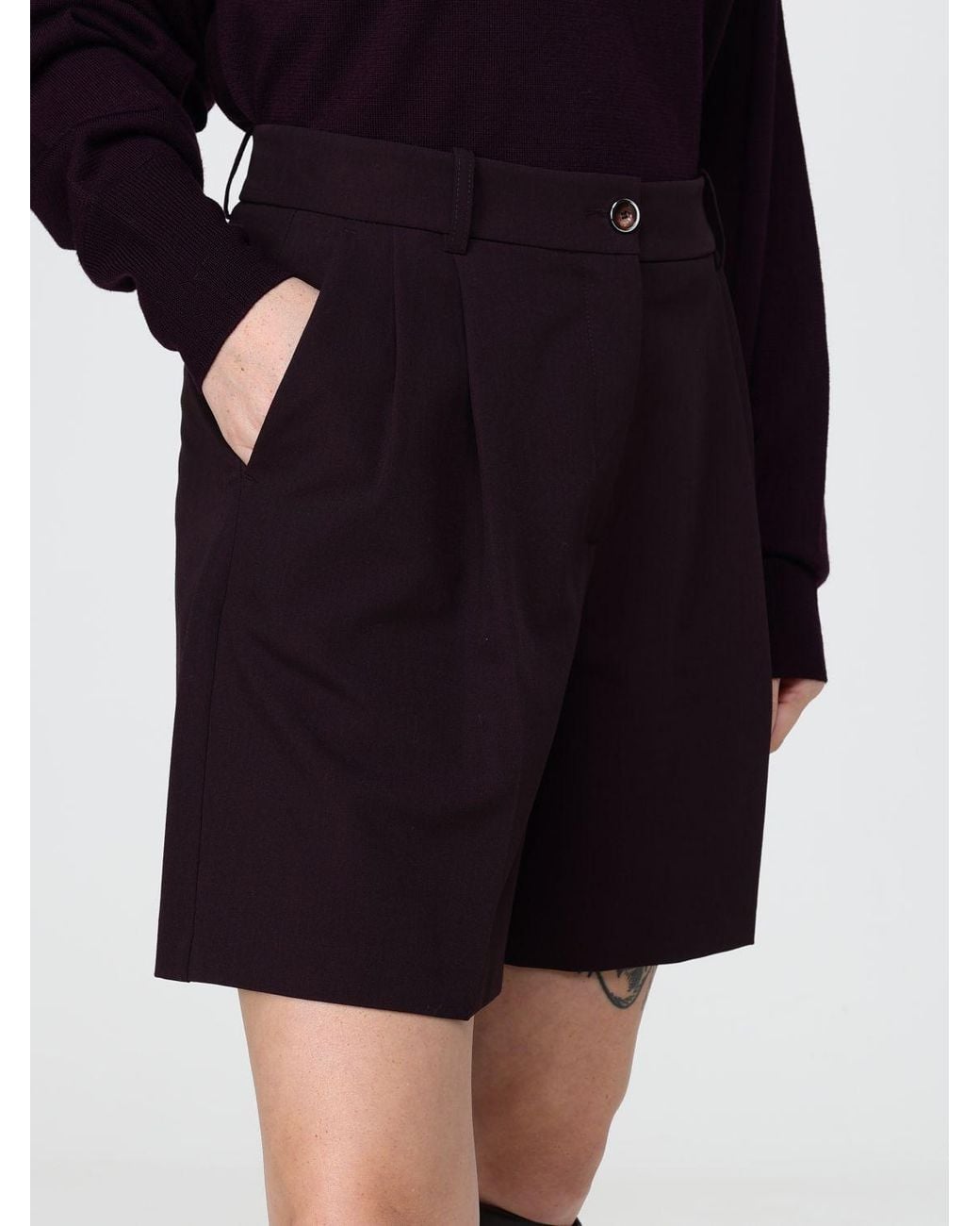 Pinko Black Shetana High-Waisted Straight-Leg Shorts
