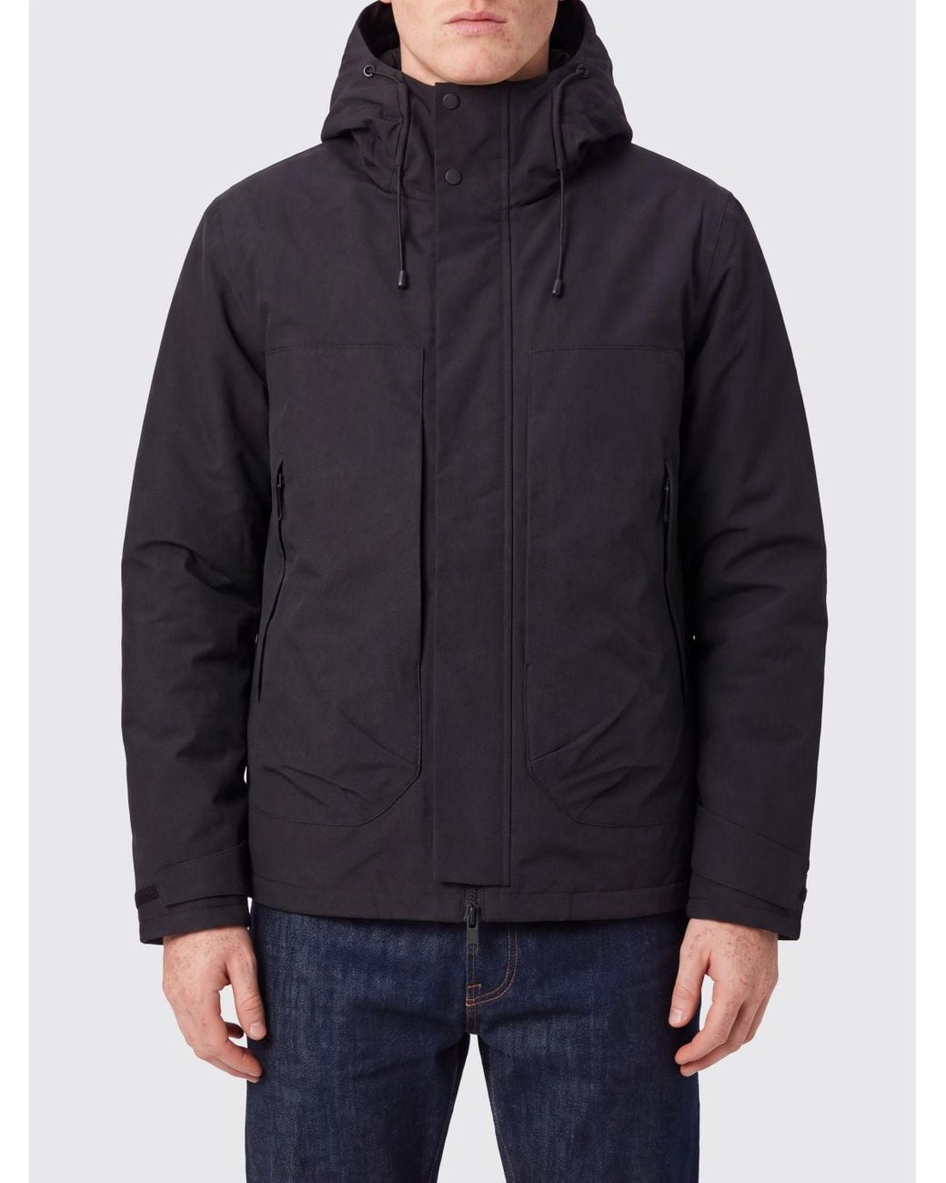 People Of Shibuya Black Short Utility Parka With Hood And Thermal Resistance for men