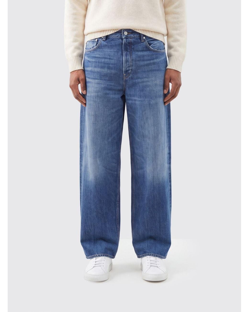 Haikure Blue Mid-Rise Wide Leg Jeans for men