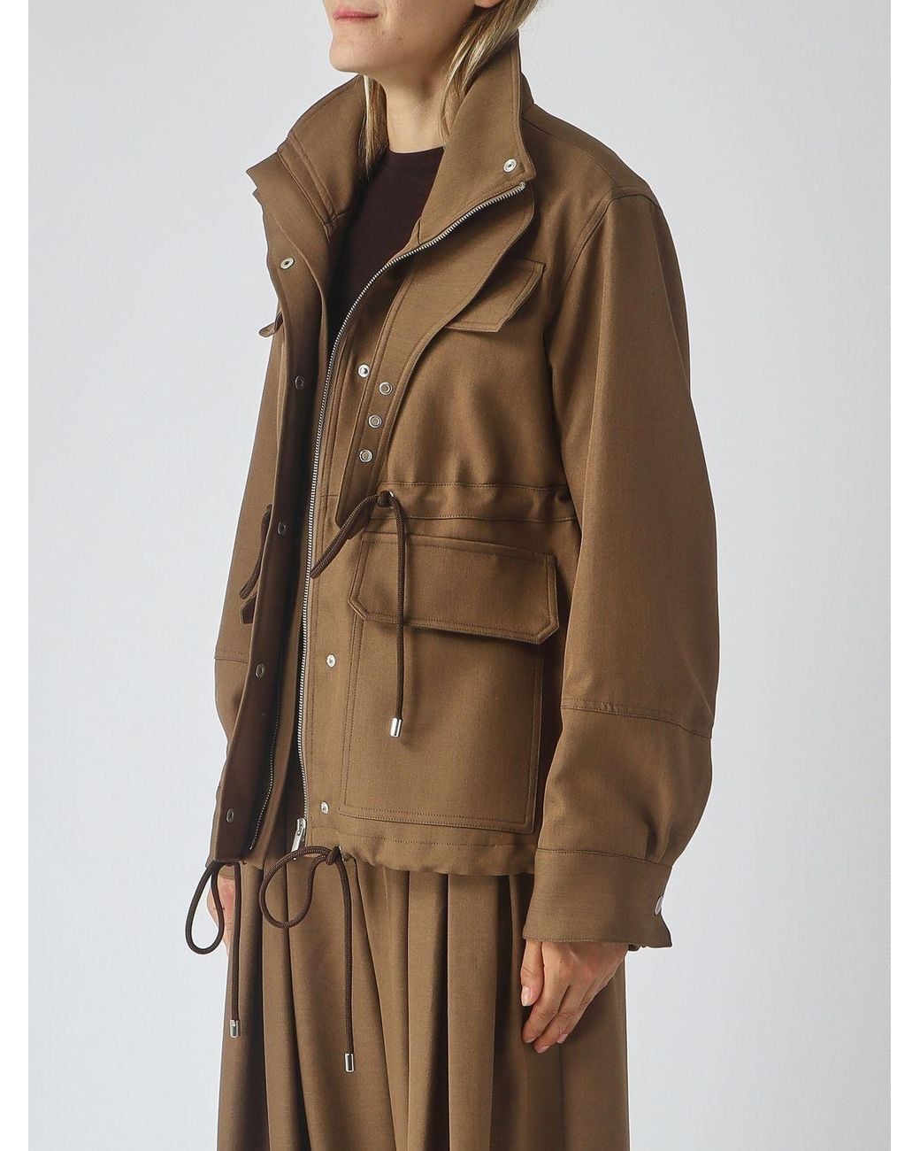 MEIMEIJ Brown Cropped Utility Jacket