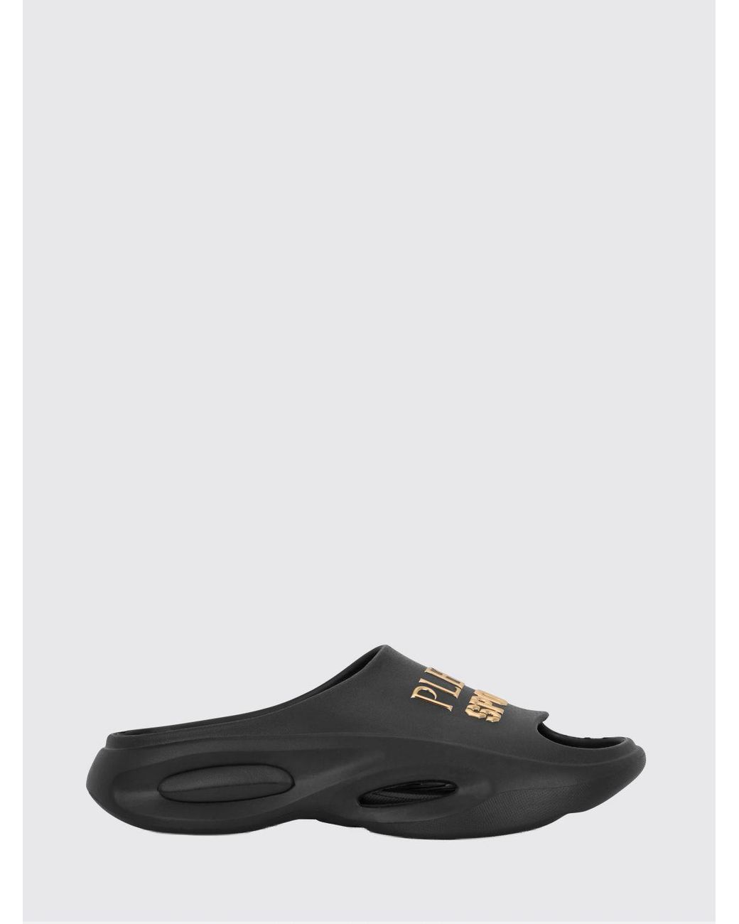 Philipp Plein White Rubber Slide Sandals With Printed Logo for men