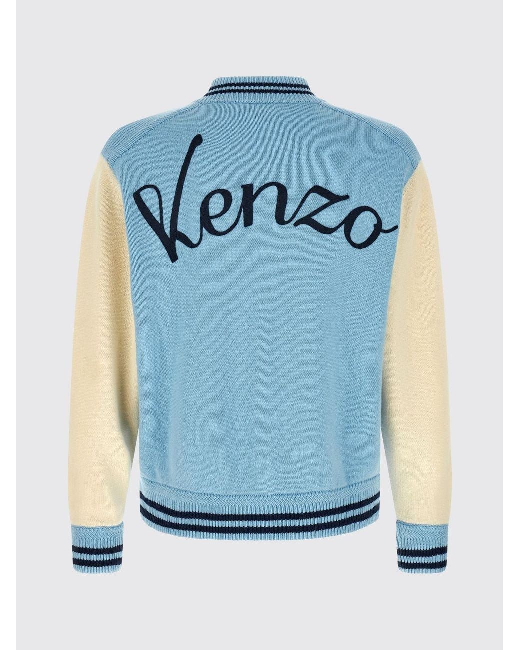 KENZO Blue Varsity Cardigan for men