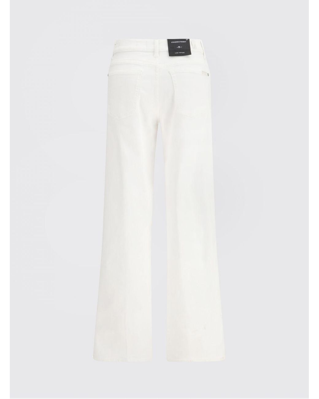 7 For All Mankind White Straight Stretch Denim Jeans