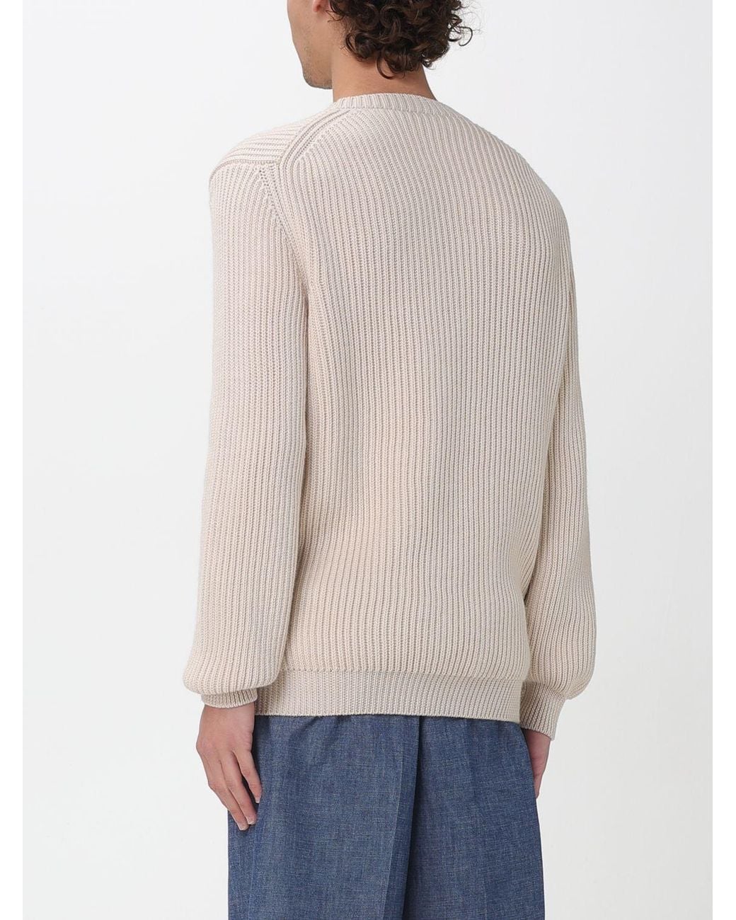 Fendi Natural Wool Crew Neck Pullover for men