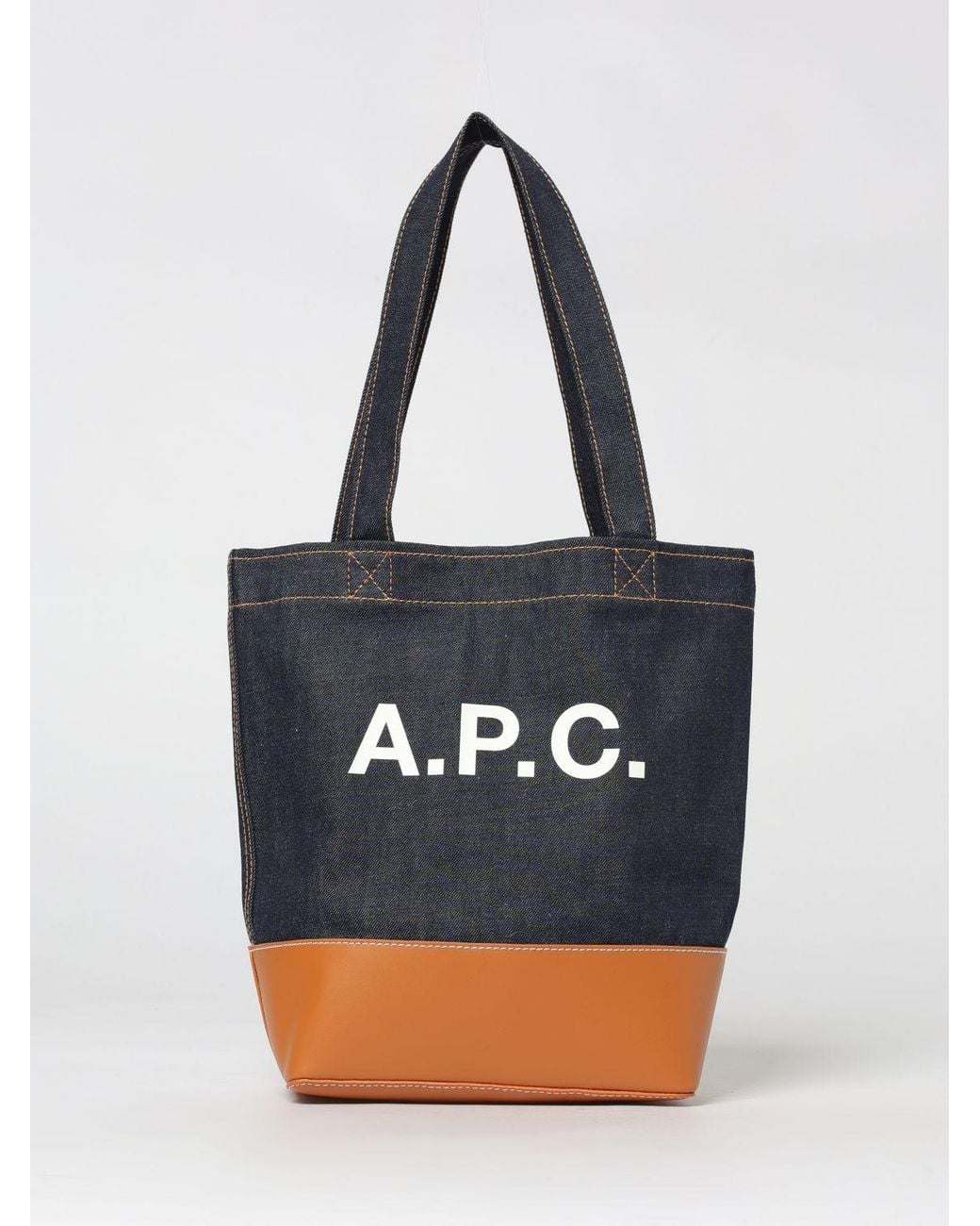 A.P.C. Blue Alex Tote Denim And Leather Shoulder Bag