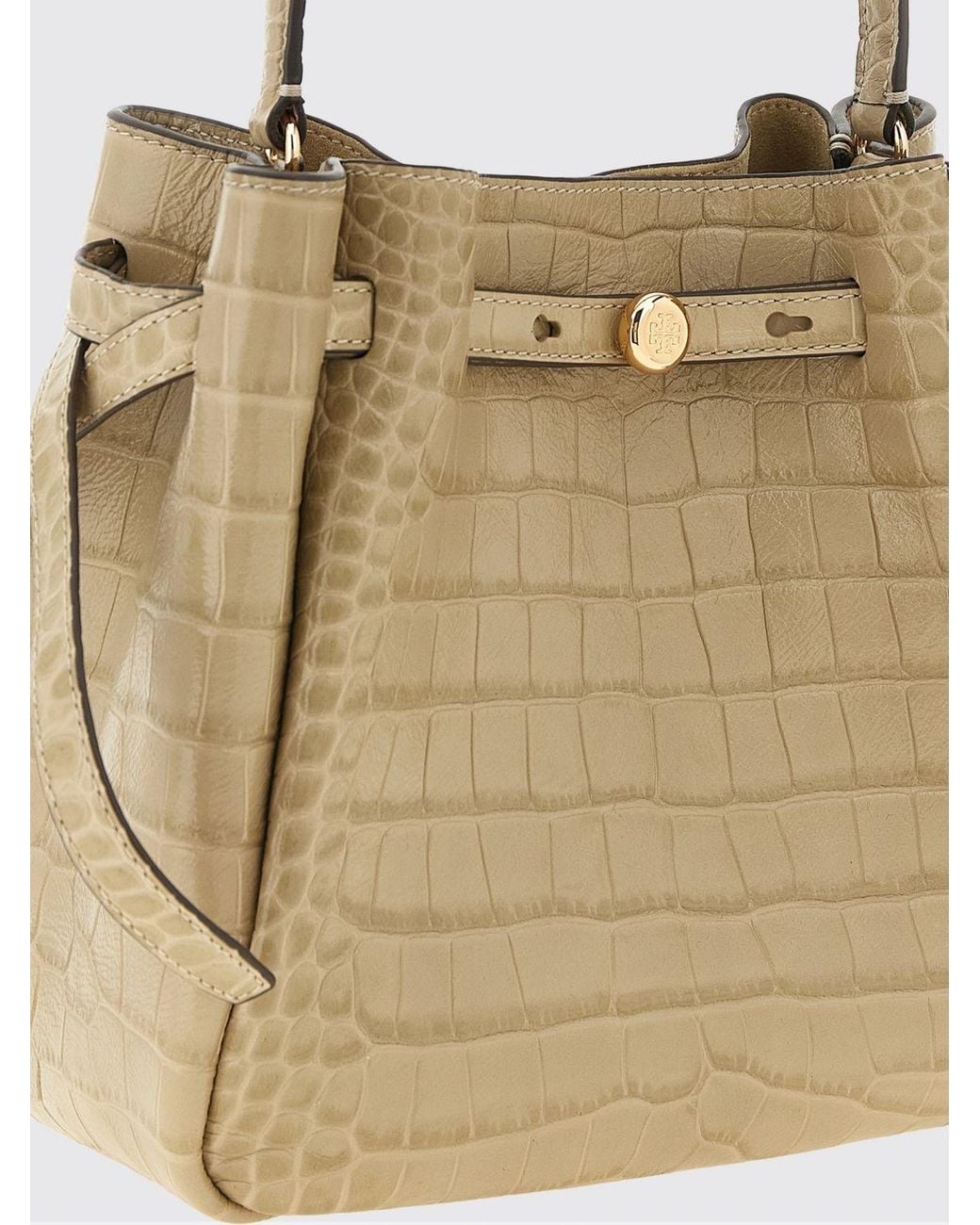 Tory Burch Natural Romy Mini Bucket Bag