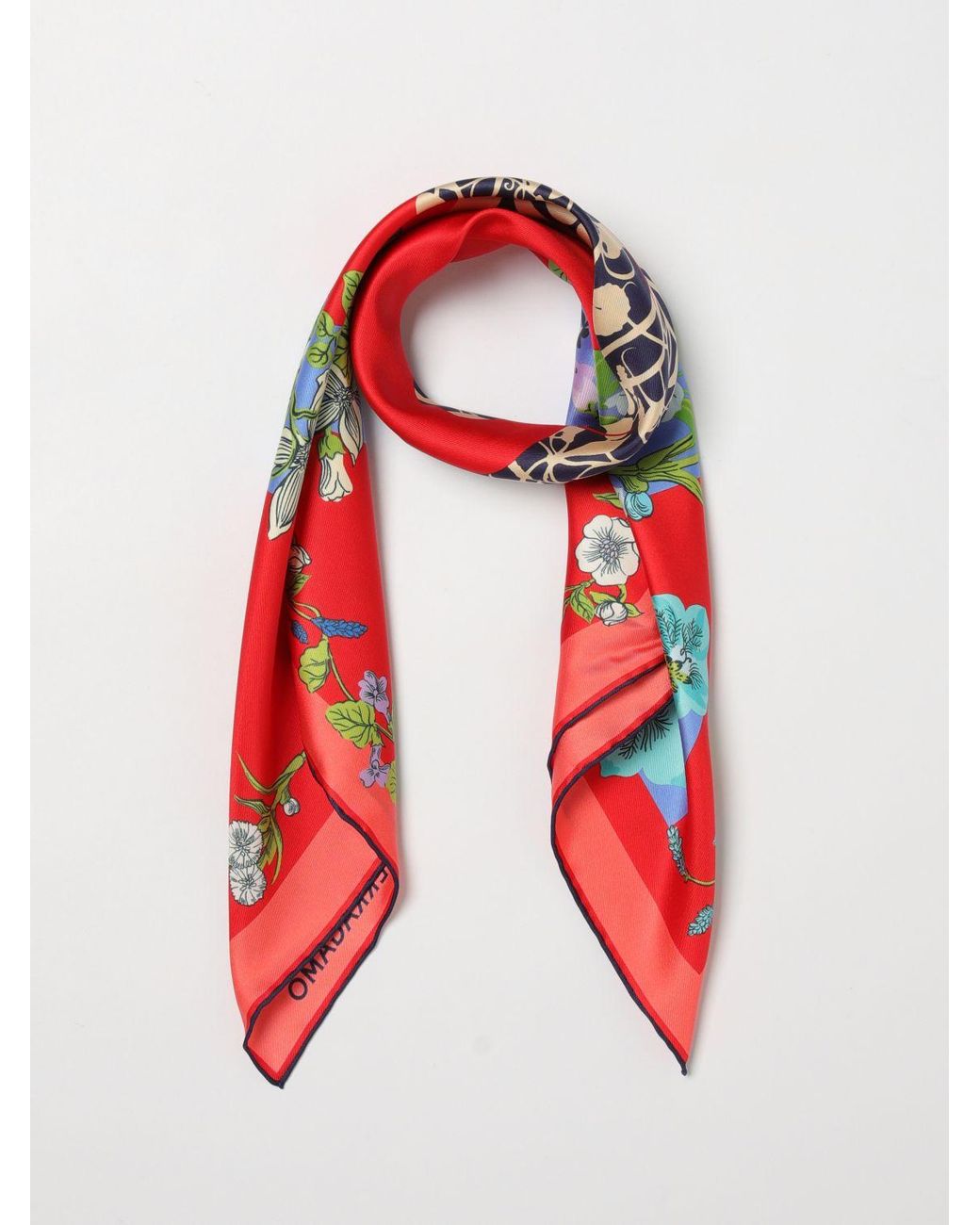 Ferragamo Red Pegasus Print Silk Foulard