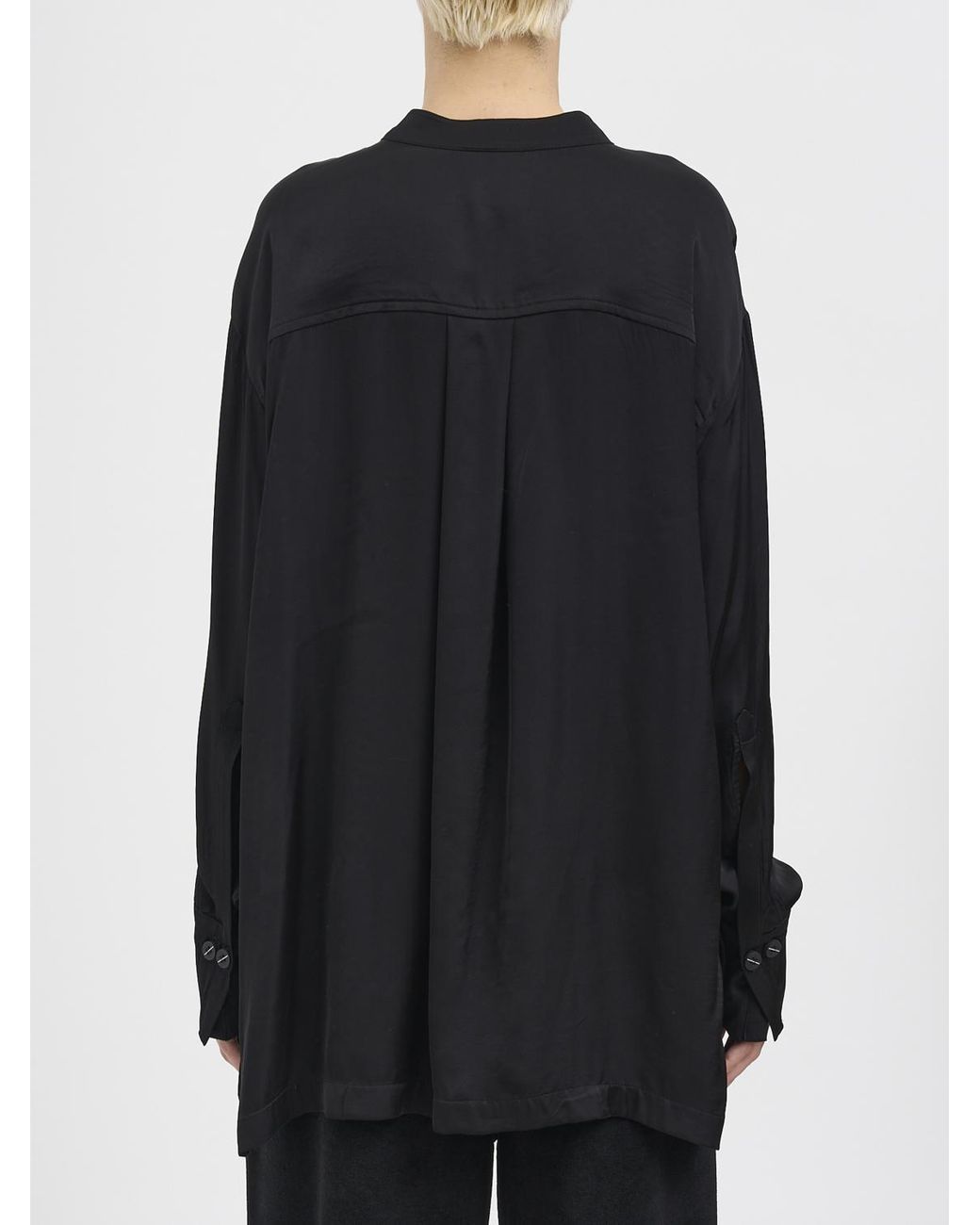 Camisa Minimalista De Viscosa Thom Krom de color Black