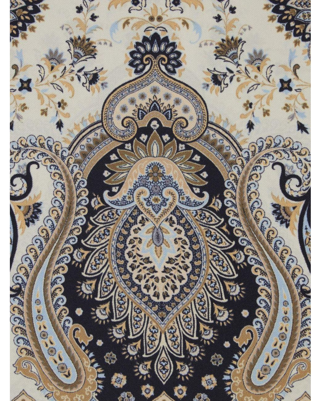 Etro Gray Pure Silk Scarf With Abstract Paisley Print