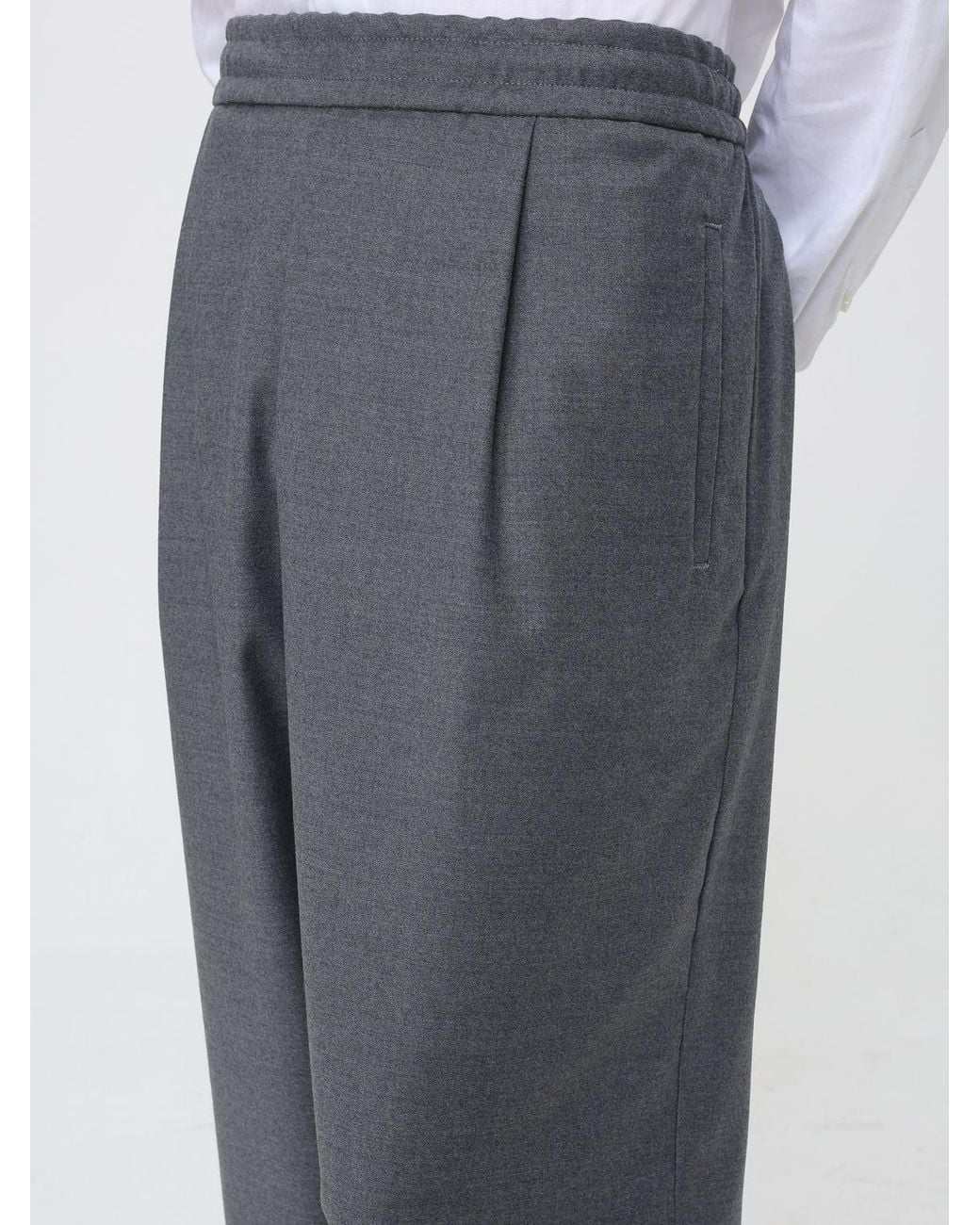 Dondup Gray Virgin Wool Straight-Leg Joggers With Elasticated Waist for men