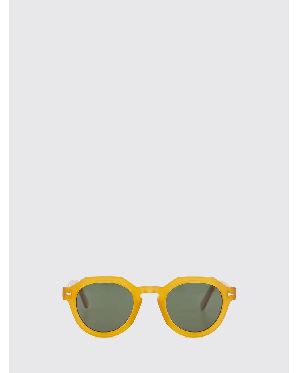 Ahlem Yellow Grenelle Rounded Acetate Sunglasses With Gradient Lenses
