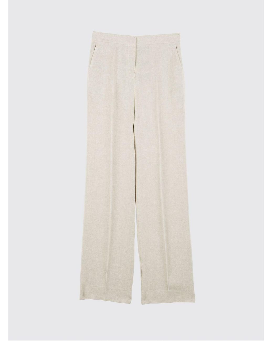 Twinset Pink Linen Blend Classic Trousers