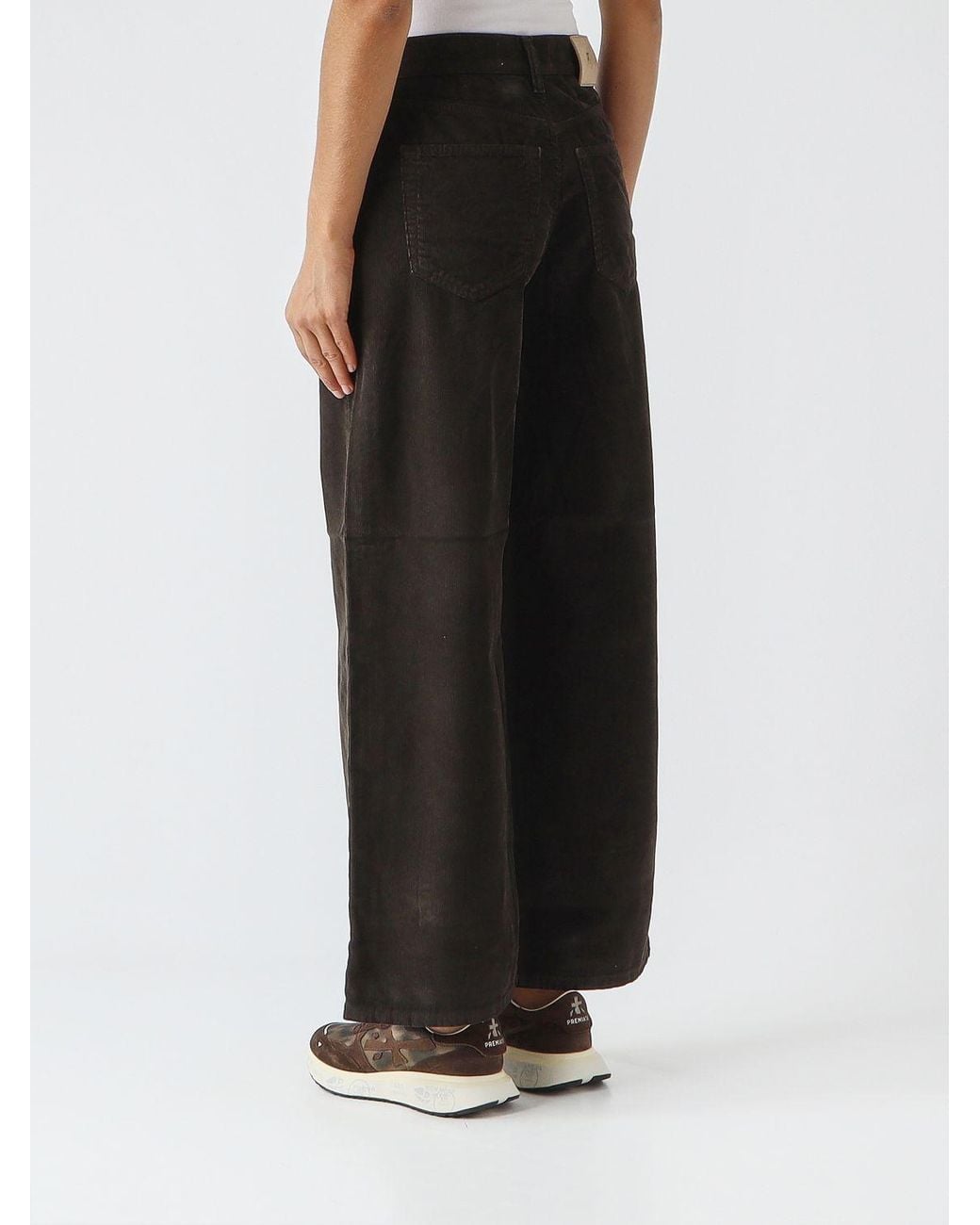 PT Torino Black Mid-Rise Wide Leg Jeans