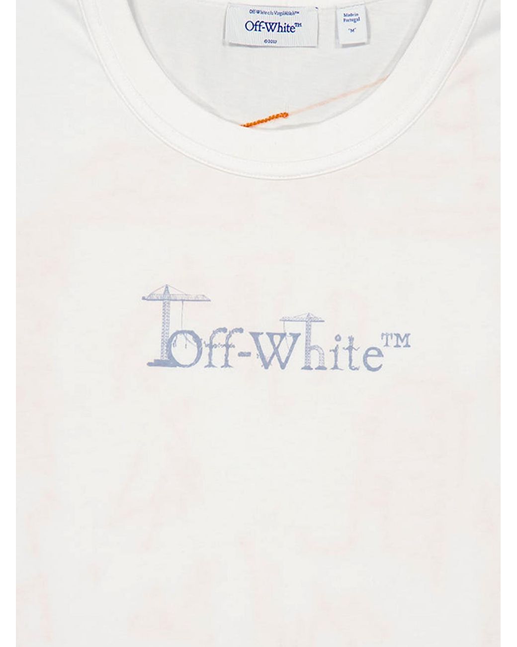 Off-White c/o Virgil Abloh White Crewneck Cotton T-Shirt With Contrasting Arrow Logo Print for men