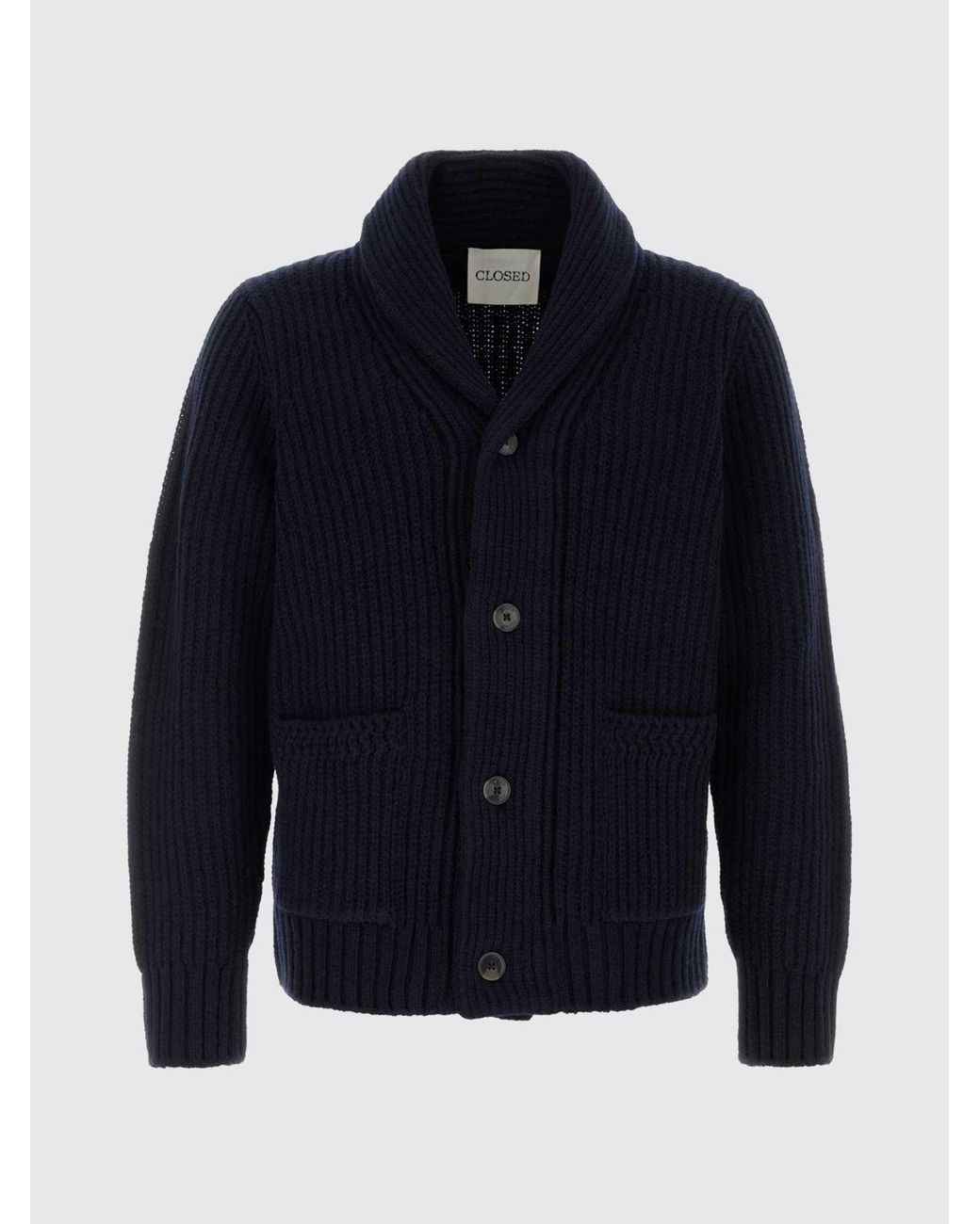 Closed Blue Shawl Collar Cardigan for men