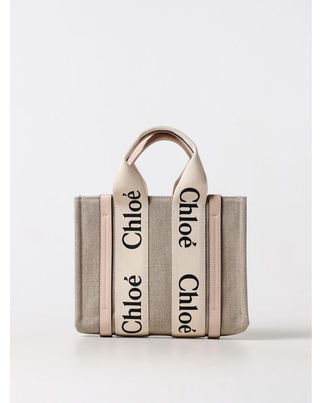 Chloé Natural ChloÉ Woody Tasche Aus Canvas Und Leder
