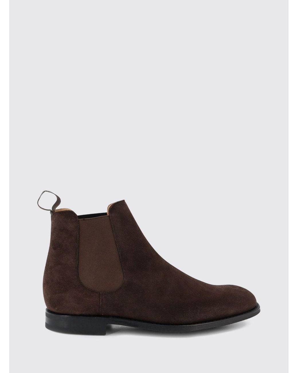 Church's Brown Suede Chelsea Boots With Rubber Sole for men