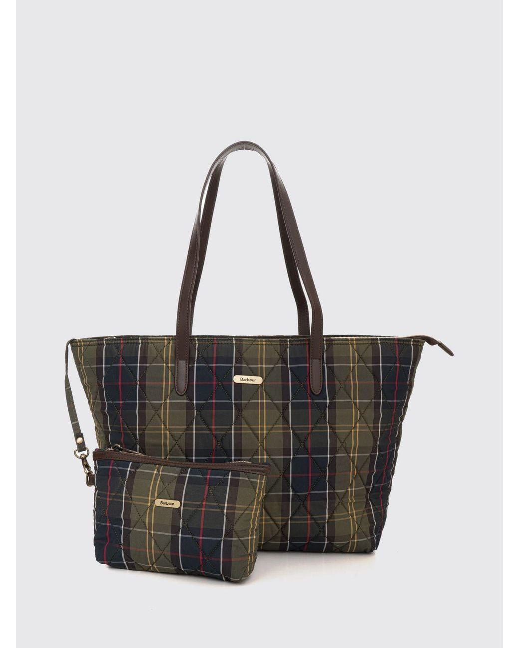 Barbour Black Wetherham Quilted Tartan Shoulder Bag With Removable Pouch