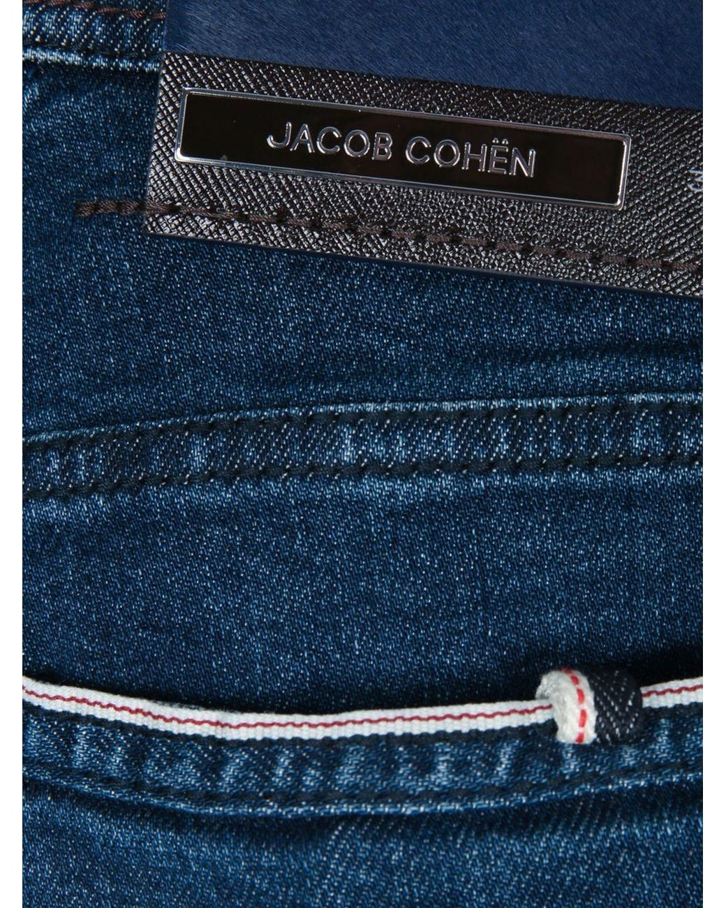 Jacob Cohen Blue Slim Fit Mid-Rise Five-Pocket Cotton Denim Jeans for men