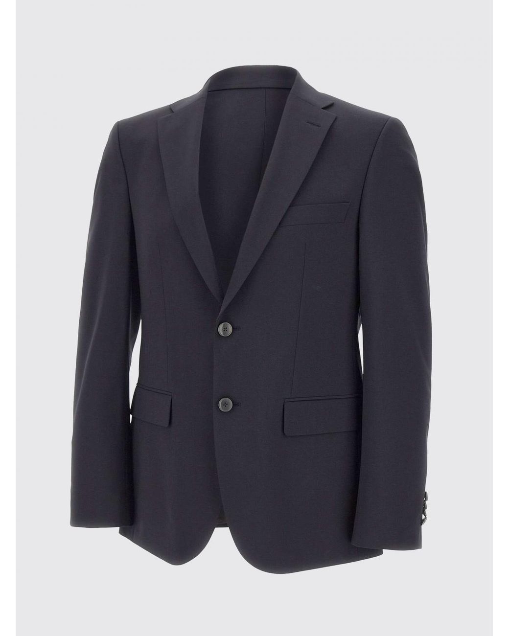 Boss Blue Single-Breasted Virgin Wool Blend Blazer for men