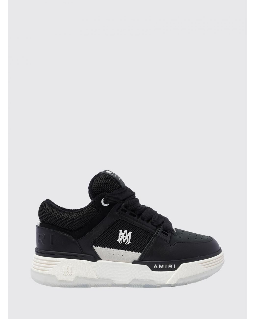 Amiri Black Ma-1 Padded Ankle Leather And Mesh Mid-Top Sneakers for men