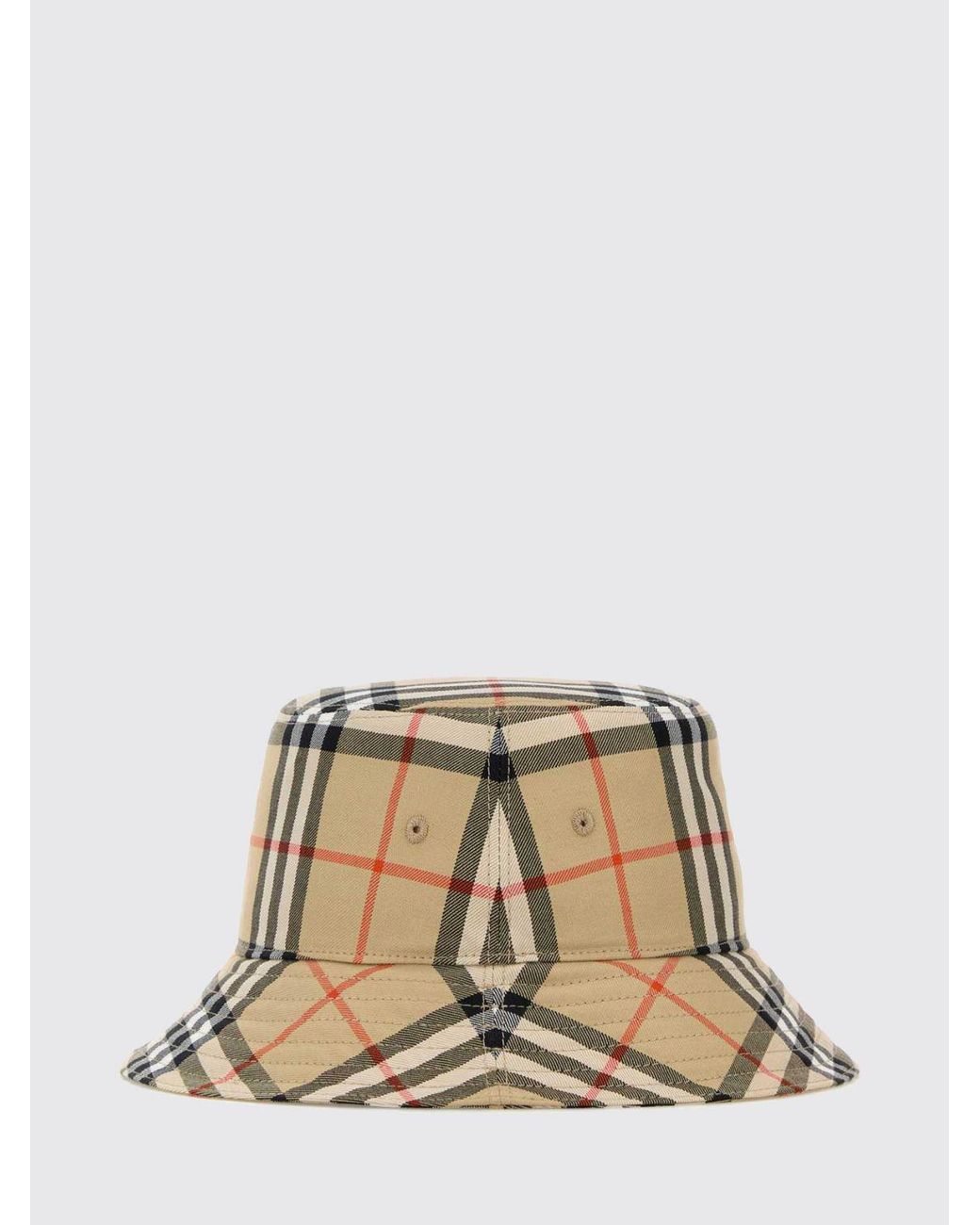 Burberry Natural Cotton Hat Vintage Check Print for men