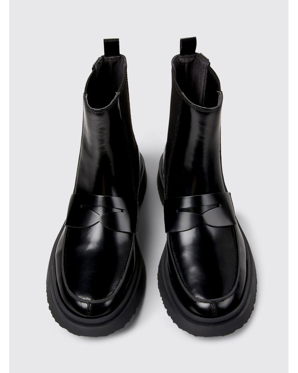 Camper Black Walden Brushed Leather Ankle Boots for men