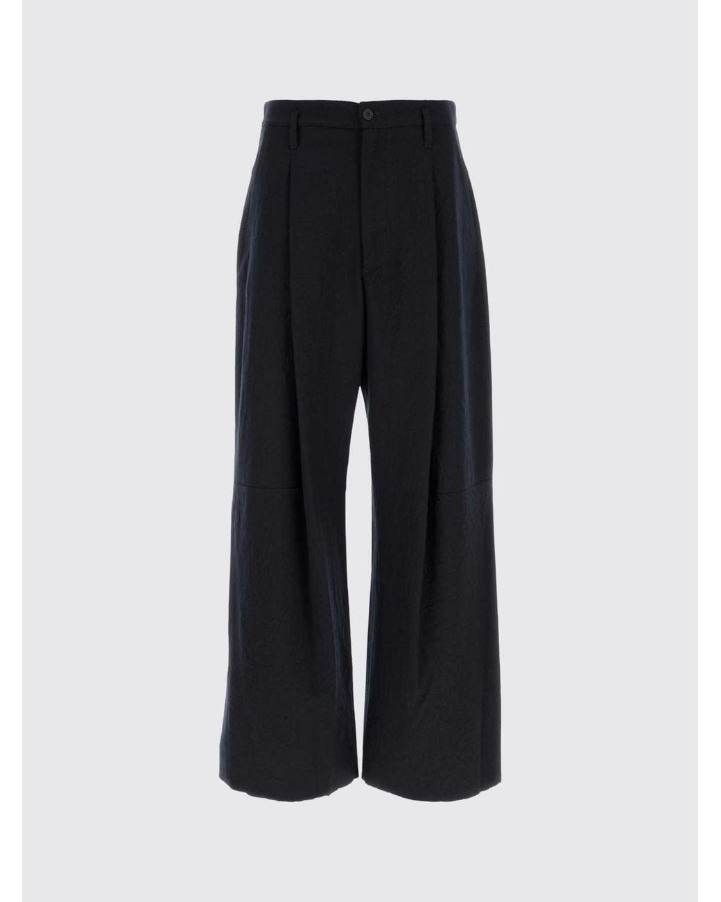 Giorgio Armani Blue Pleated Wide-Leg Trousers for men