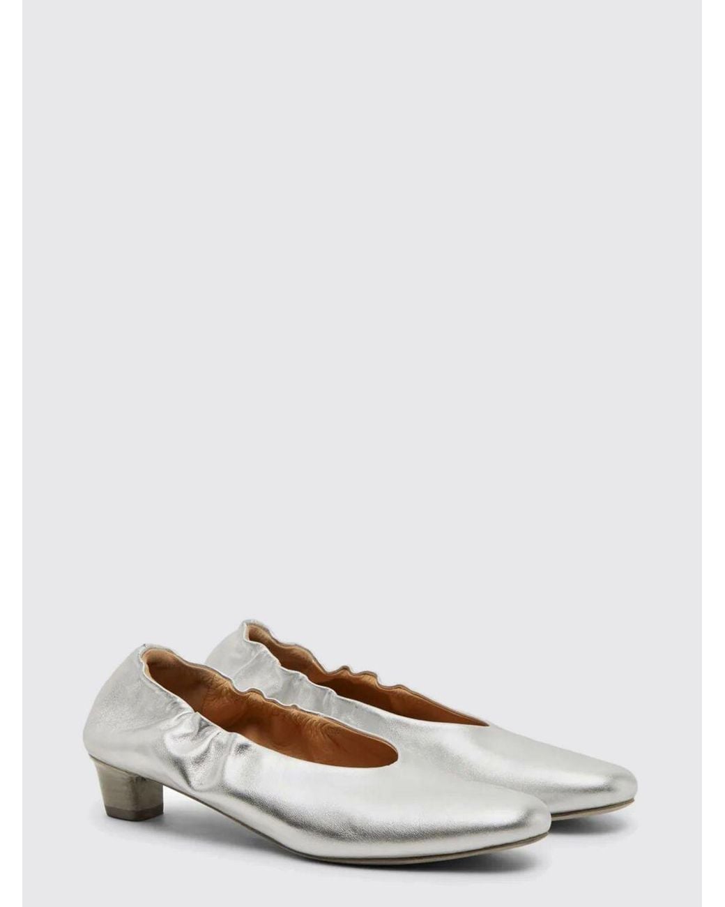 Marsèll White Laminated Leather Pumps