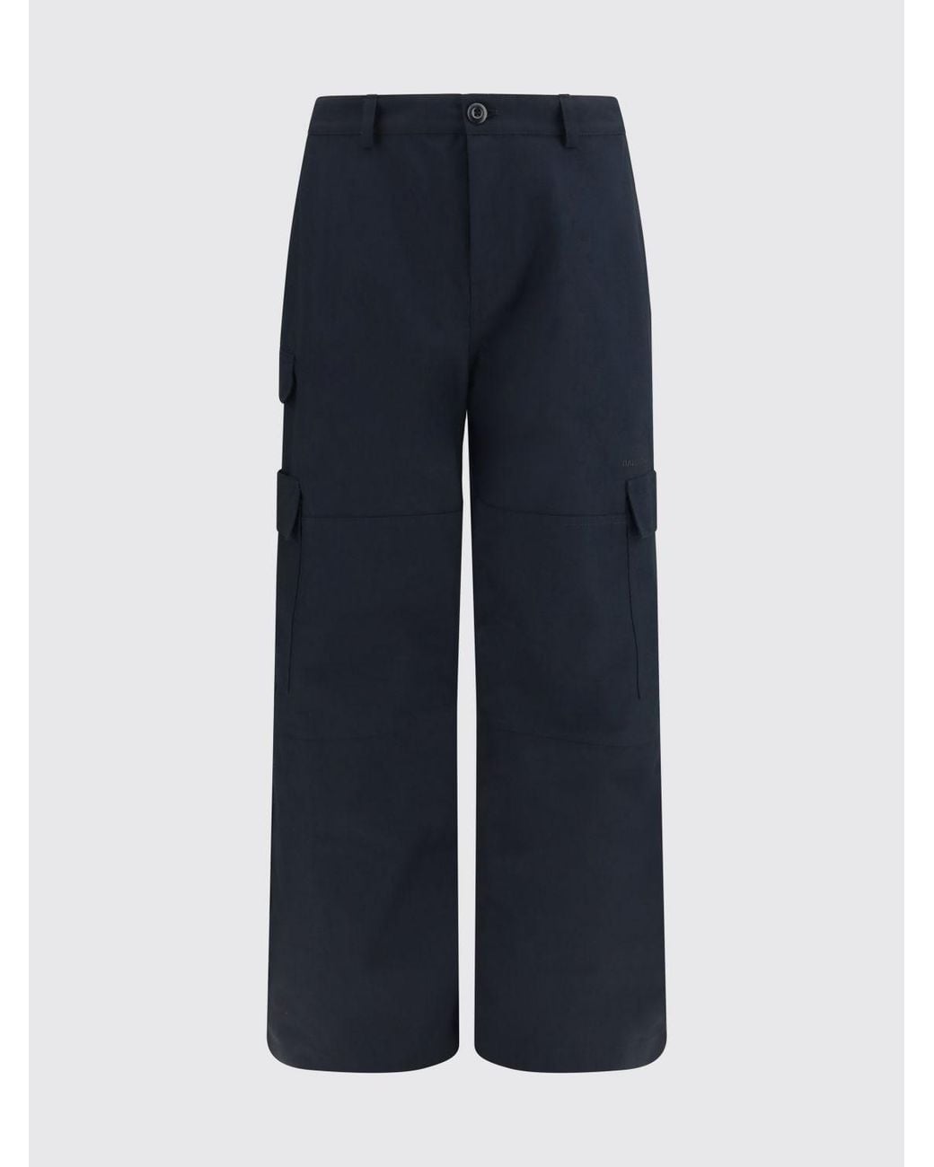 Balenciaga Blue Wide-Leg Cotton Cargo Trousers for men