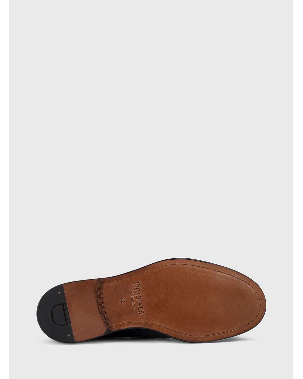 Doucal's White Woven Leather Loafers for men