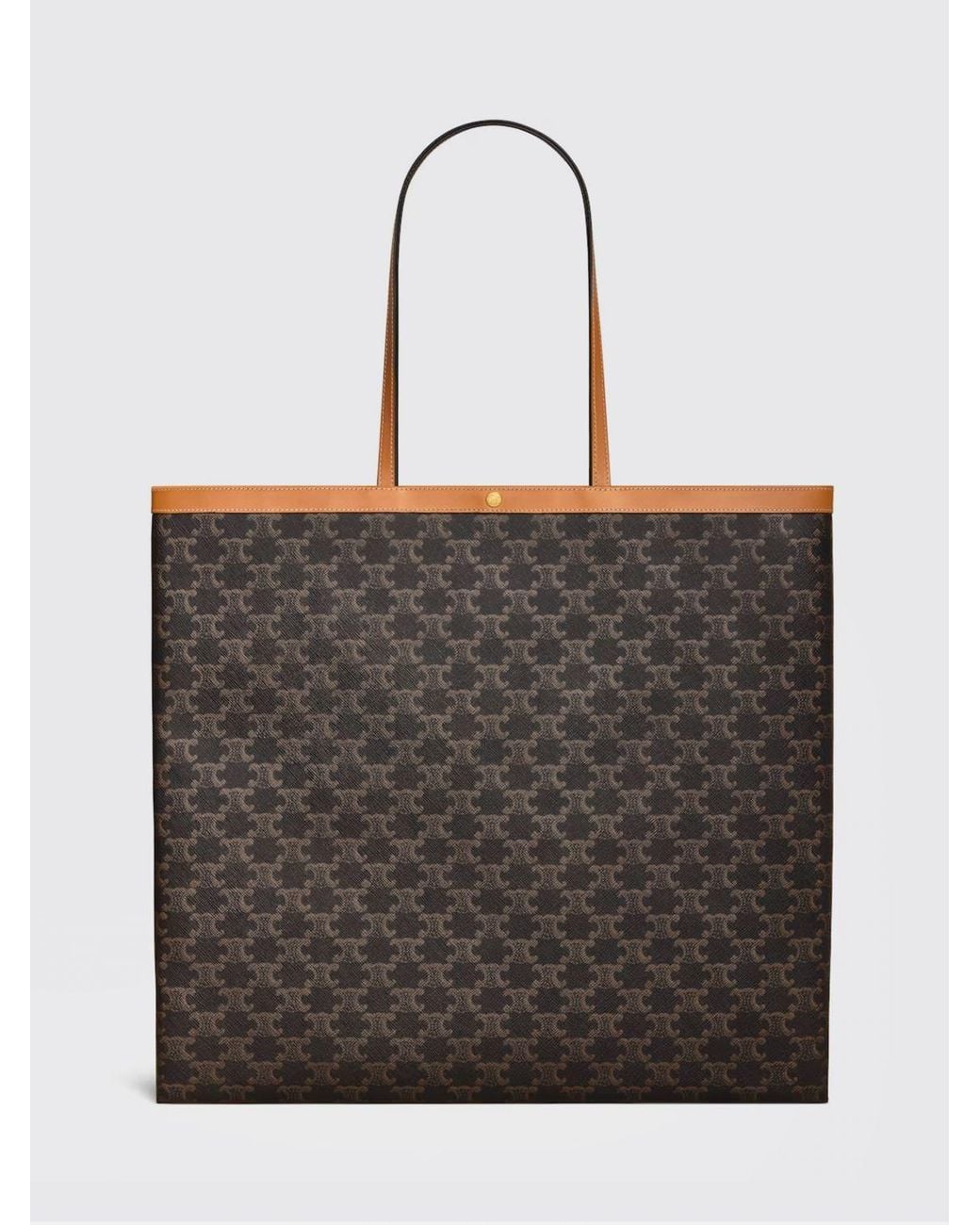 Céline Gray Triomphe Fabric Tote Bag With Logo