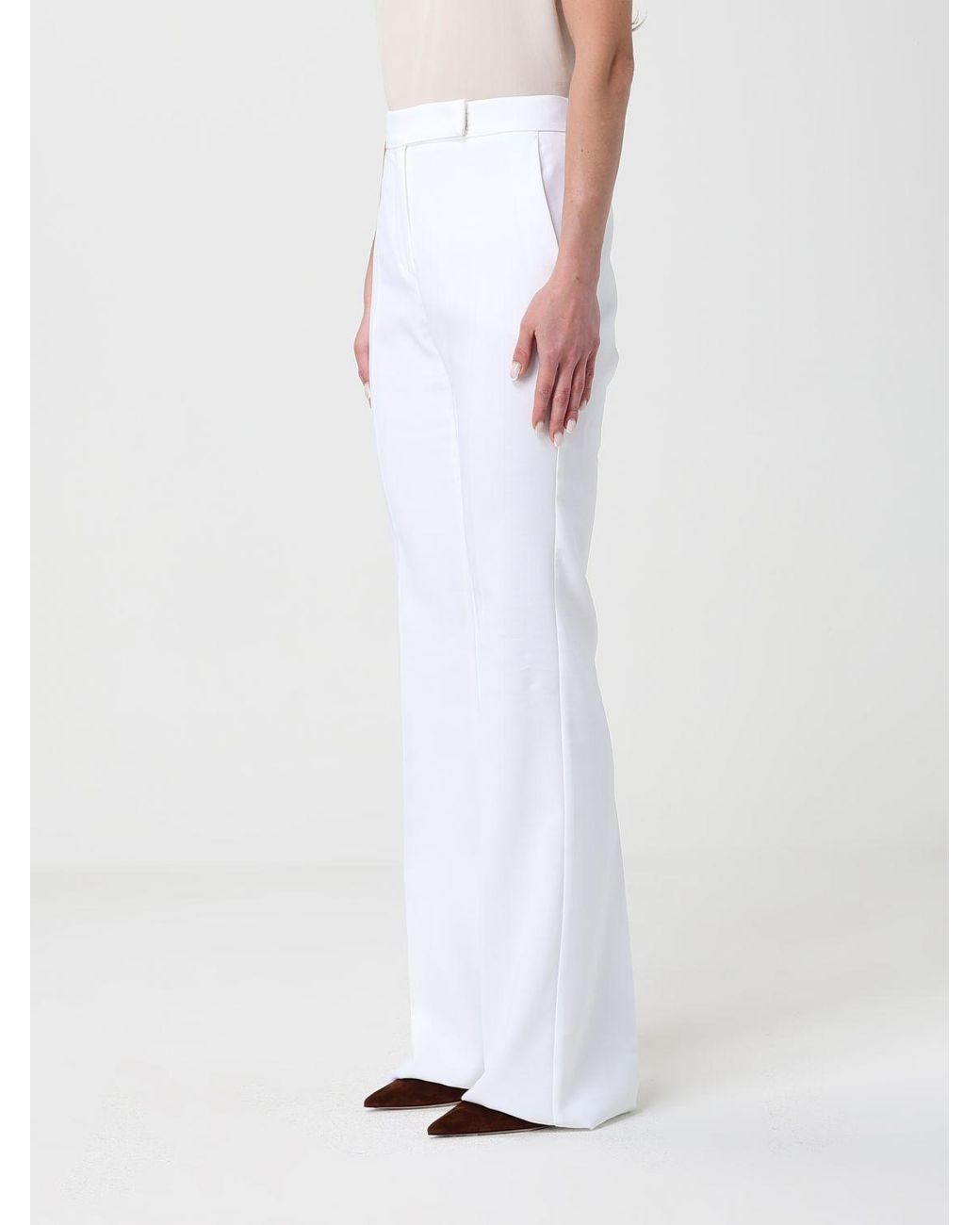 Max Mara White Cecina Classic Cotton Trousers