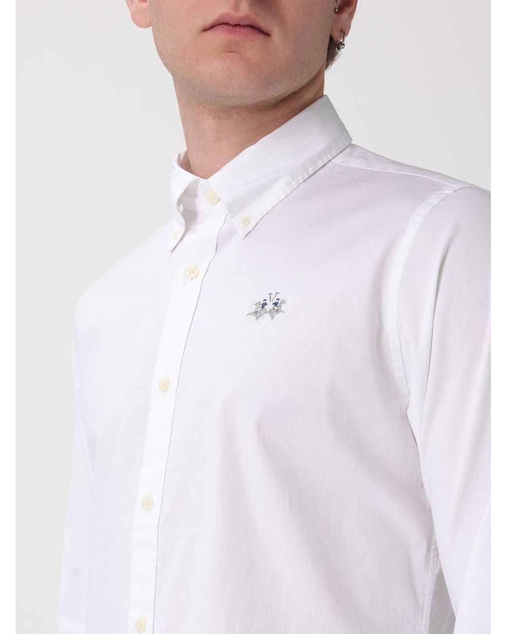 La Martina White Classic Cotton Shirt for men