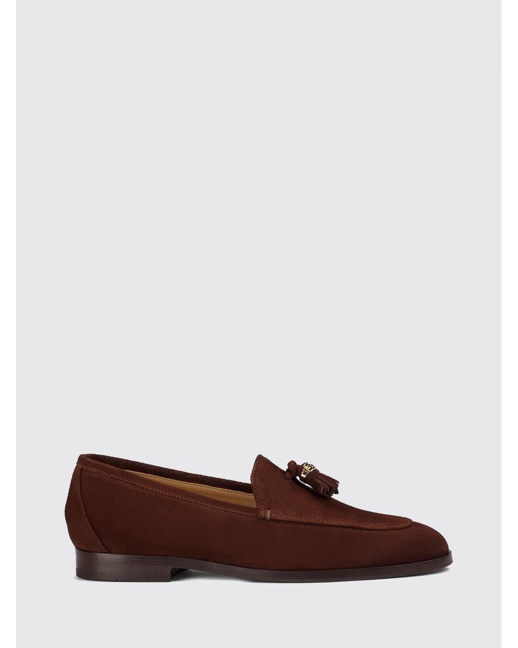 Doucal's Brown Suede Penny Loafers With Tassels And Round Toe