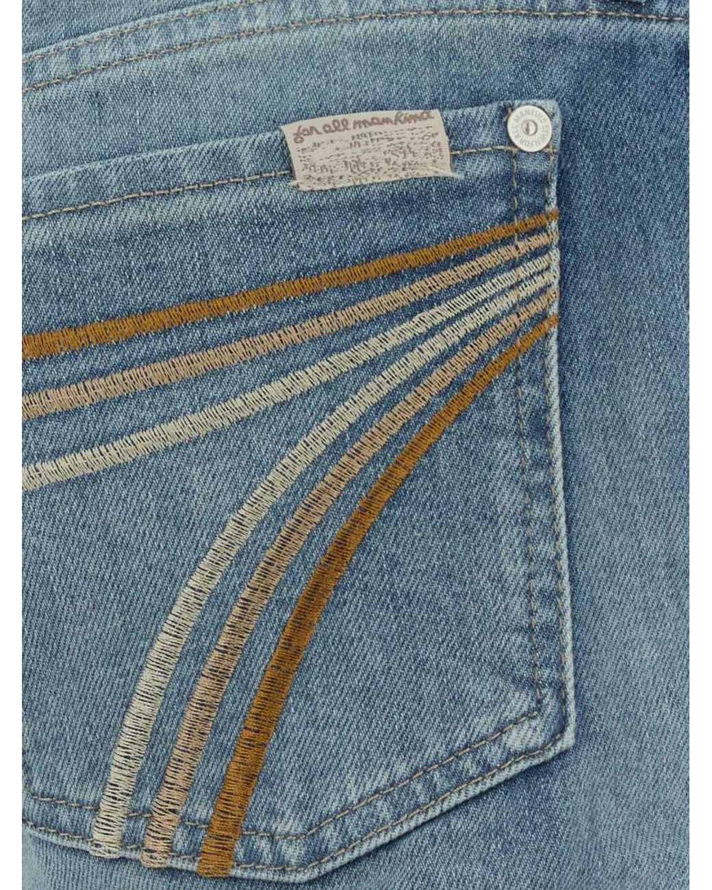 7 For All Mankind Blue Dojo High-Waisted Flared Jeans