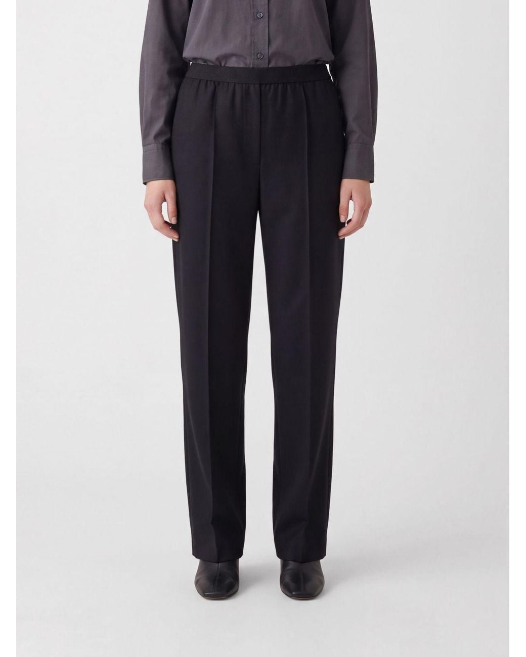 Maison Margiela Blue Slim Fit Virgin Wool Skinny Trousers With Elasticated Waist