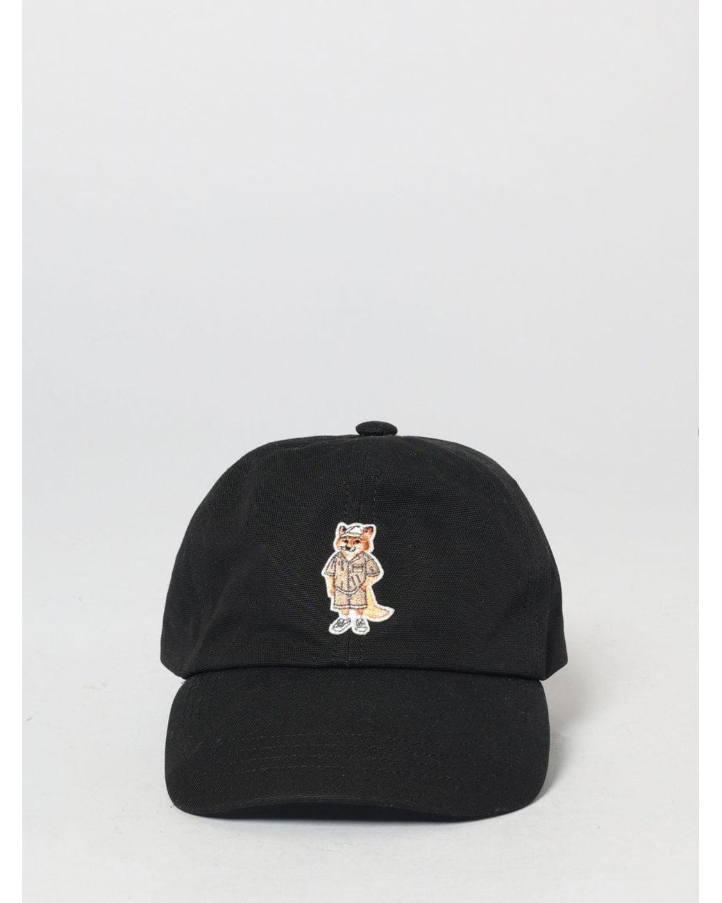 Maison Kitsuné Black Maison Kitsun&Eacute Cotton Hat