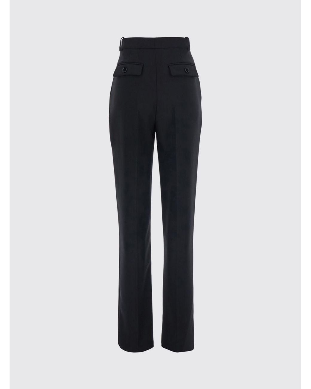 Elisabetta Franchi Black High-Waisted Straight Leg Tailored Crêpe Trousers