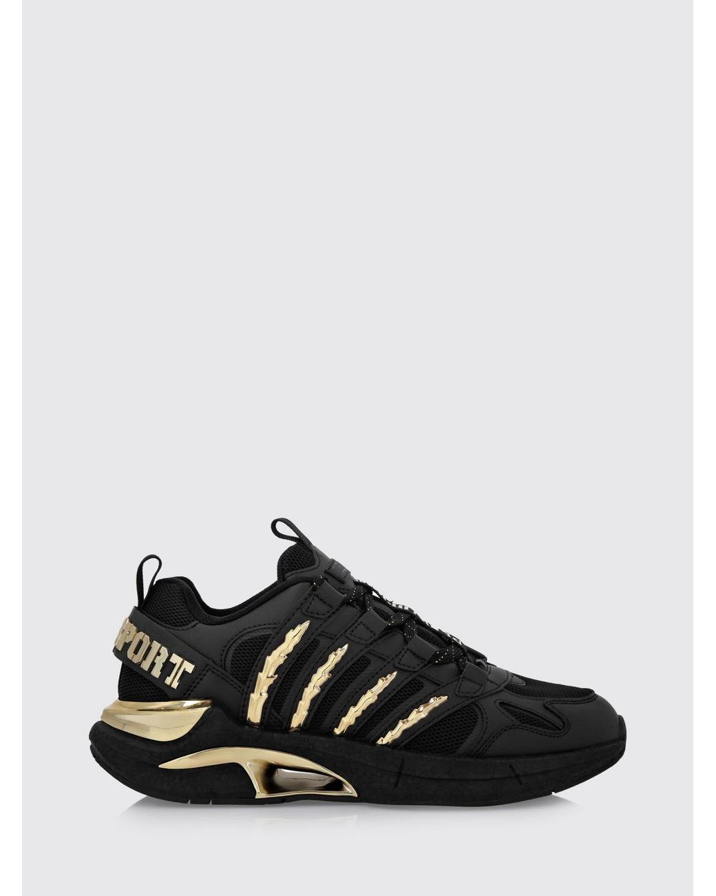Philipp Plein Black Leather And Mesh Sneakers for men